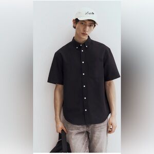 Roundtree & Yorke Black Casual Button Down Men Shirt